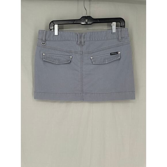 Y2K Vintage Billabong Skirt Medium Gray Canvas Mini Low Rise Surf Beach 90s - Picture 3 of 7